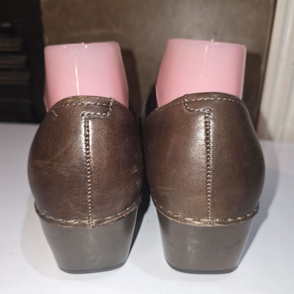 DANSKO TAMARA Sz 10.5/11 Distressed Brown Leather Buckle Pro Clog Ankle Booties - Picture 7 of 12